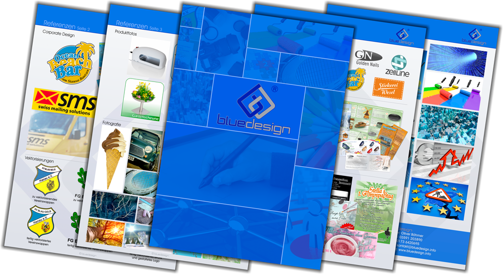 bluedesign gestaltet Werbegrafiken, Webgrafiken, Plakate, Werbeanzeigen und Werbeannoncen.
